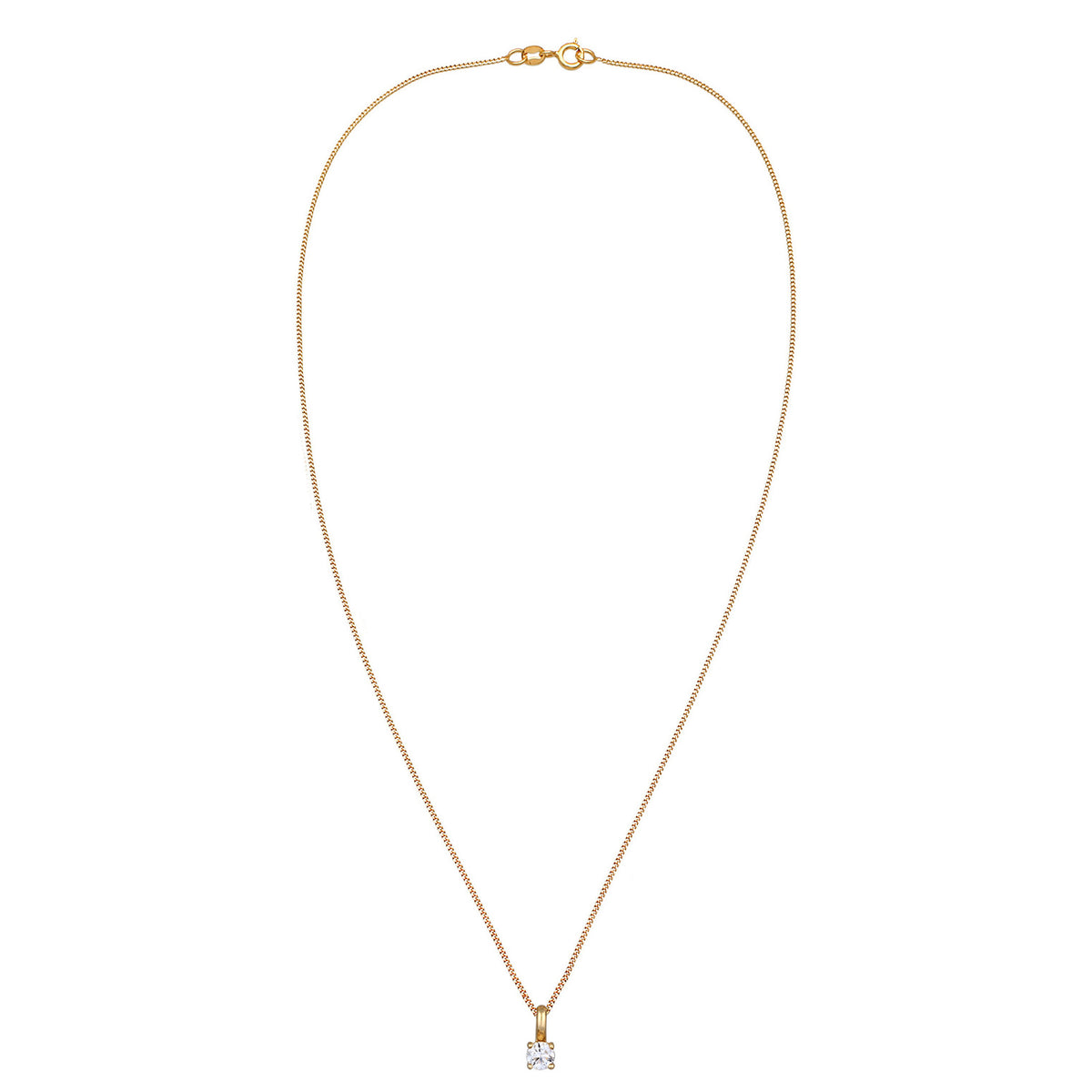 Gold - Elli DIAMONDS | Halskette | Laborgezüchteter Diamant (Weiß, 0.034 ct) | 585 Gelbgold