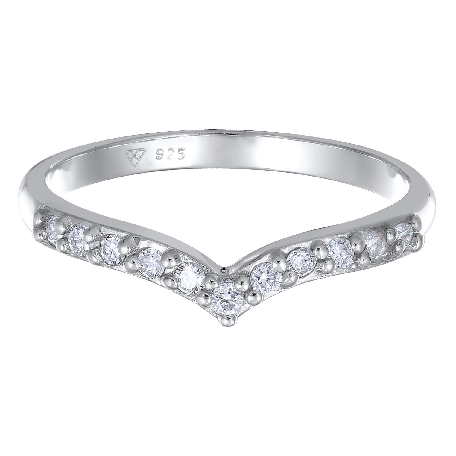 Silber - Elli DIAMONDS | Ring | Laborgezüchtete Diamanten (Weiß, 0.044 ct) | 925 Sterling Silber