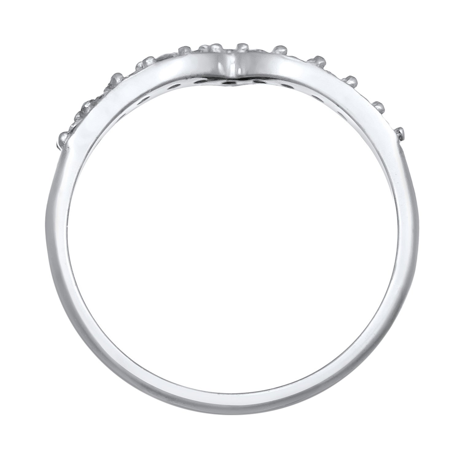 Silber - Elli DIAMONDS | Ring | Laborgezüchtete Diamanten (Weiß, 0.044 ct) | 925 Sterling Silber