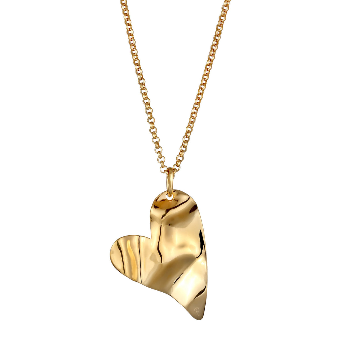 Gold - Elli PREMIUM | Halskette Herz Anhänger | 925 Sterling Silber vergoldet