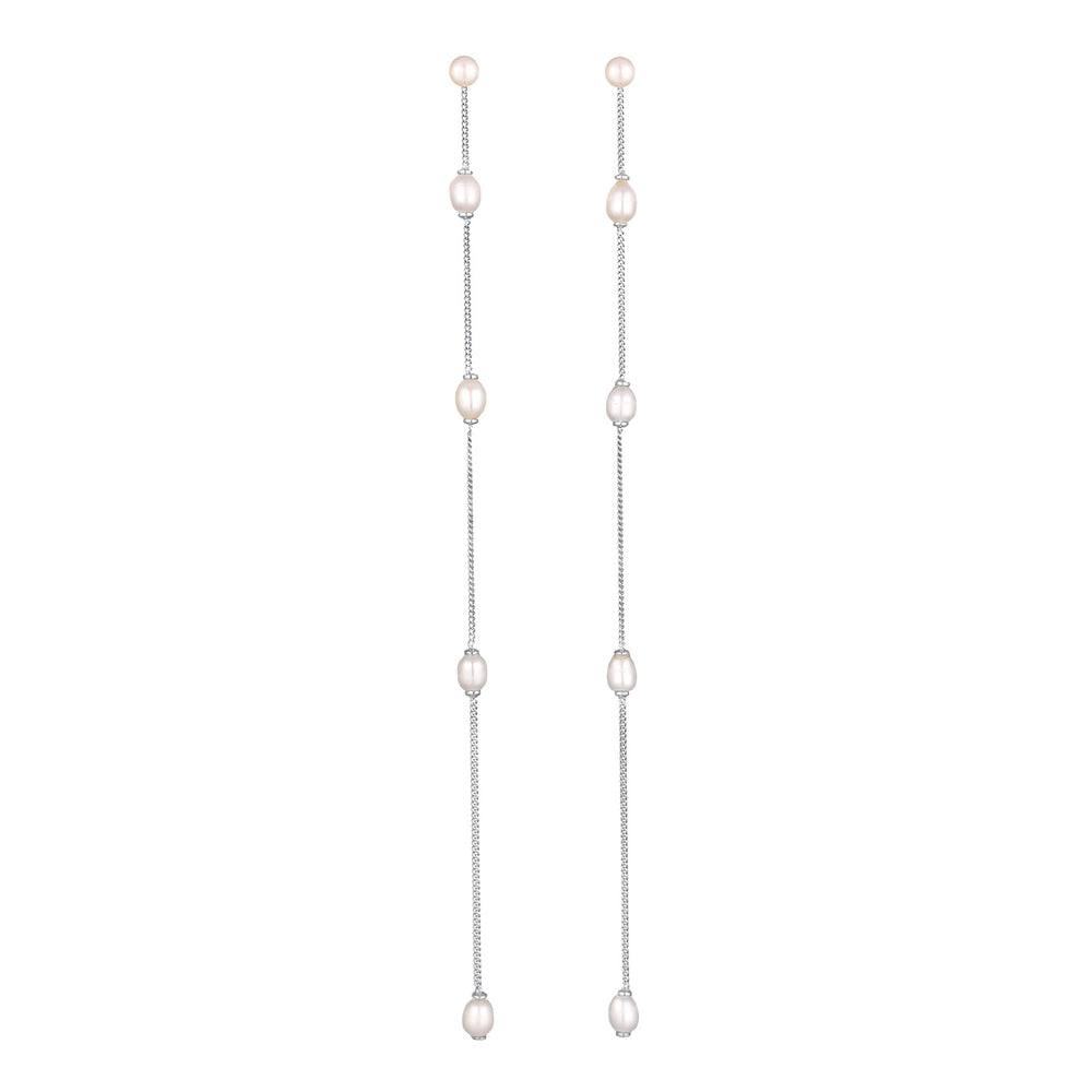 Chain Earrings | Freshwater Cultured Pearls