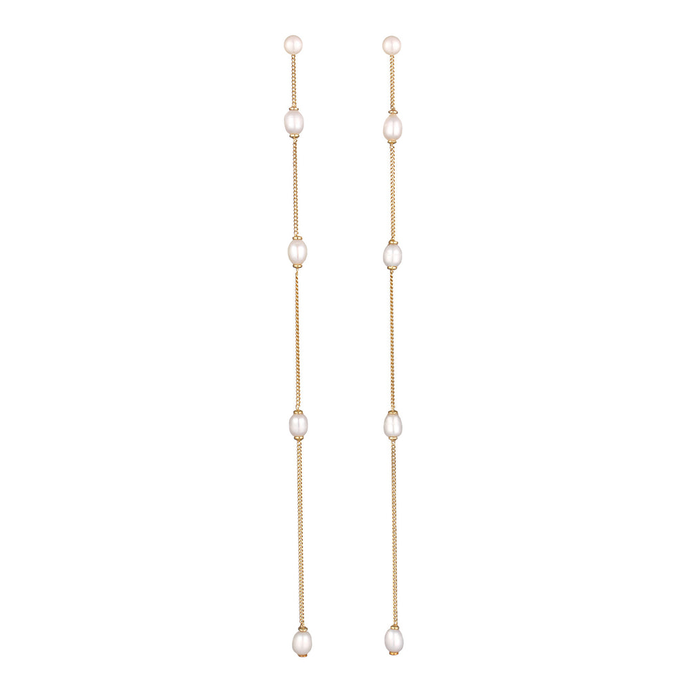 Ohrstecker Chain | Süßwasserzuchtperlen