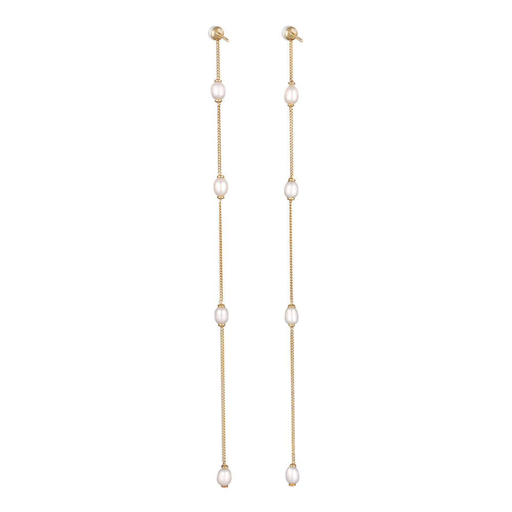 Ohrstecker Chain | Süßwasserzuchtperlen