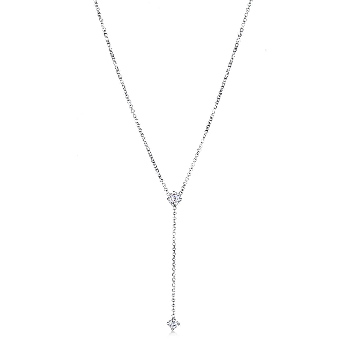 Silber - Elli | Y-Kette | Zirkonia (Weiß) | 925 Sterling Silber
