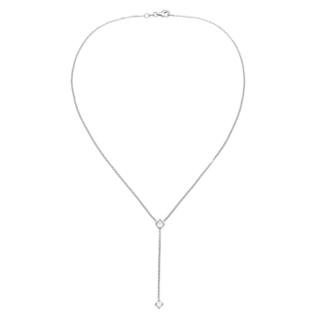 Silber - Elli | Y-Kette | Zirkonia (Weiß) | 925 Sterling Silber