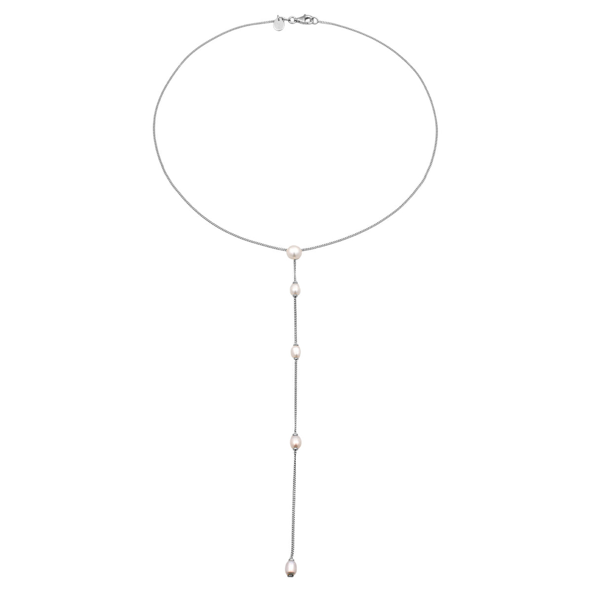 Silber - Elli PREMIUM | Y-Halskette | Süßwasserzuchtperlen | 925 Sterling Silber