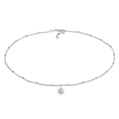 Silber - Elli | Choker Anhänger Sonne | 925 Sterling Silber