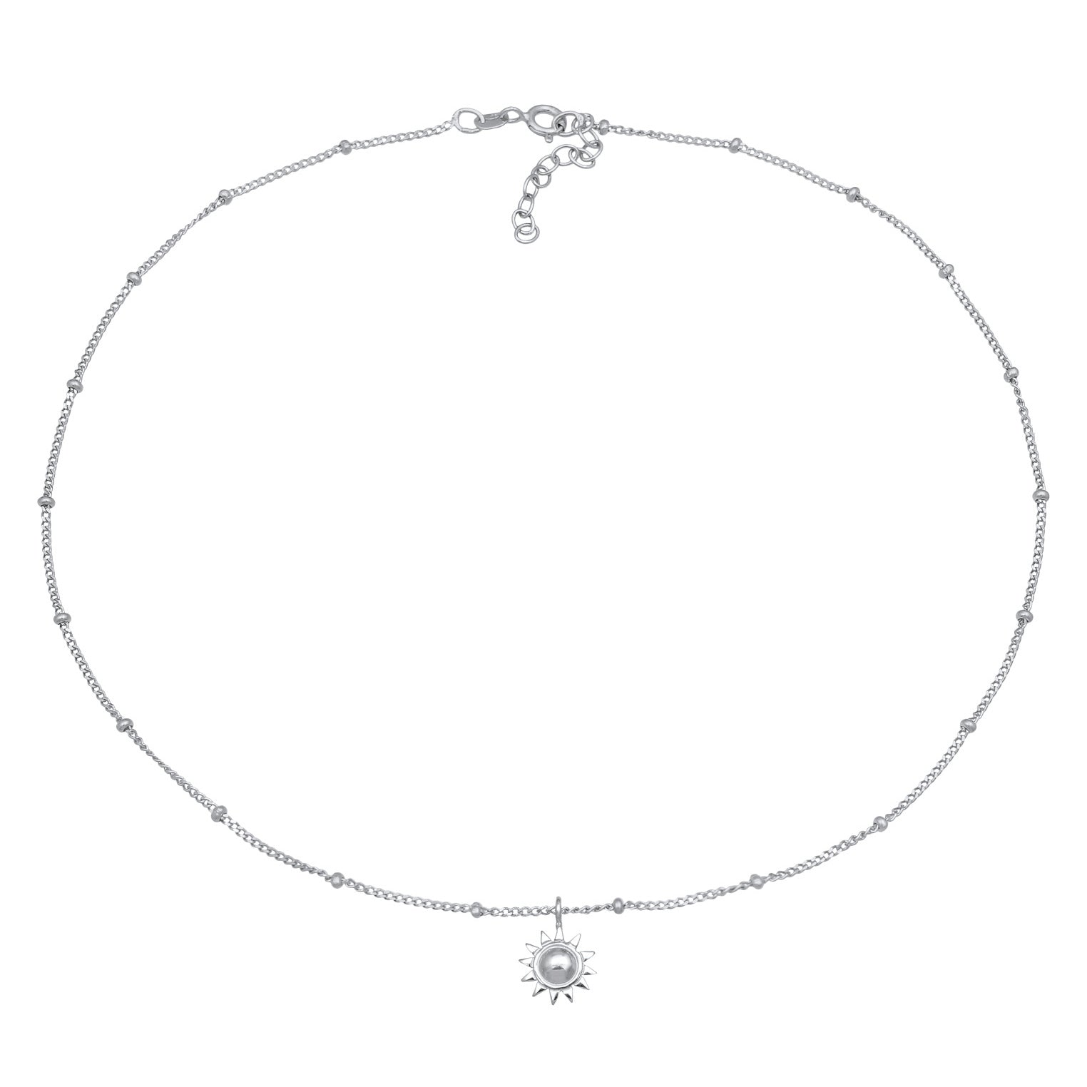 Silber - Elli | Choker Anhänger Sonne | 925 Sterling Silber