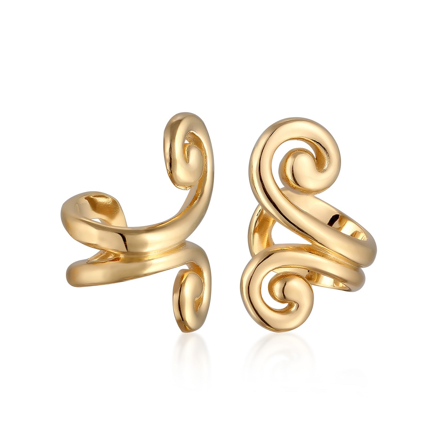 Gold - Elli | Earcuff Spirale | 925 Sterling Silber vergoldet