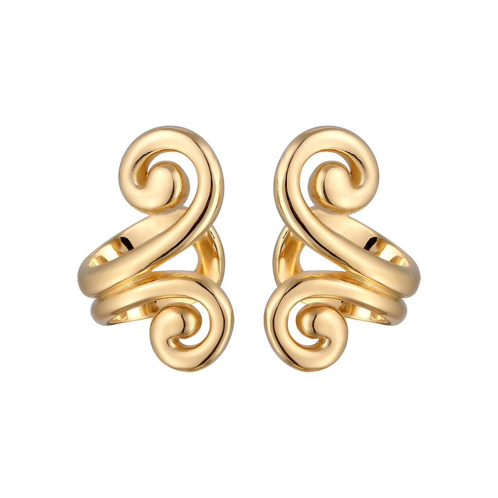 Gold - Elli | Earcuff Spirale | 925 Sterling Silber vergoldet