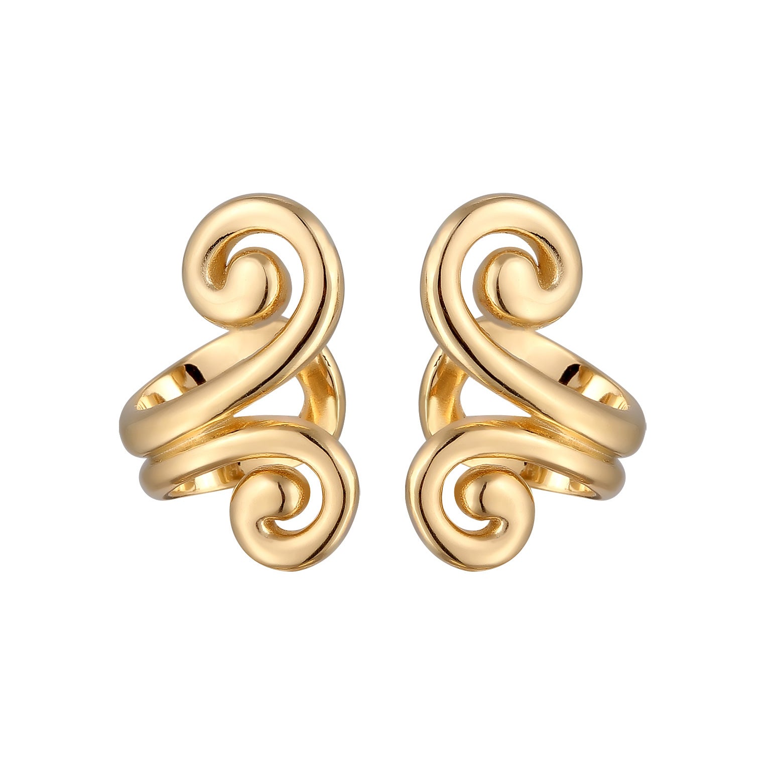 Gold - Elli | Earcuff Spirale | 925 Sterling Silber vergoldet