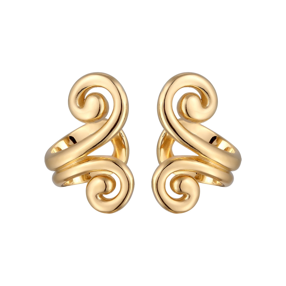 Gold - Elli | Earcuff Spirale | 925 Sterling Silber vergoldet