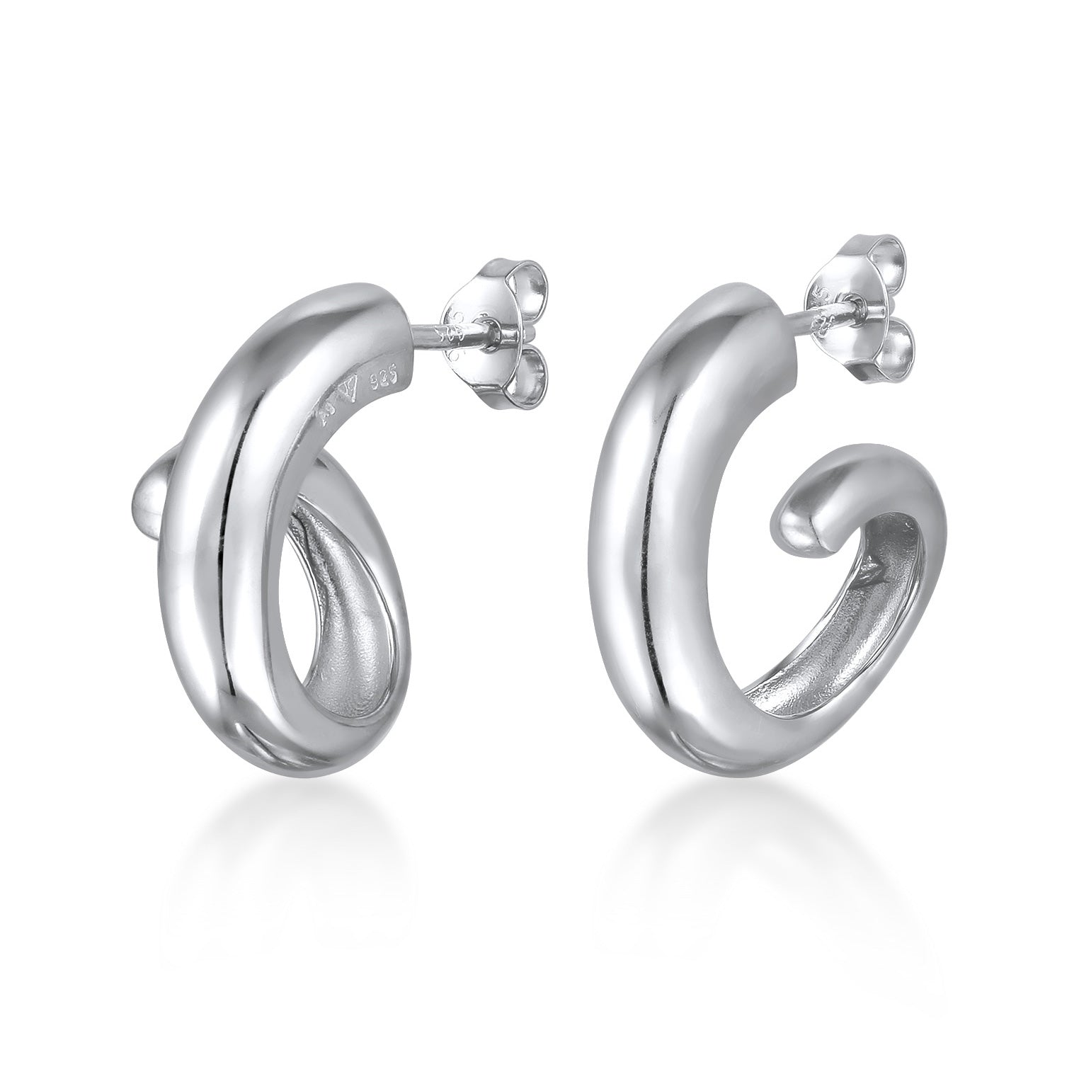 Silber - Elli | Ohrstecker Spirale | 925 Sterling Silber