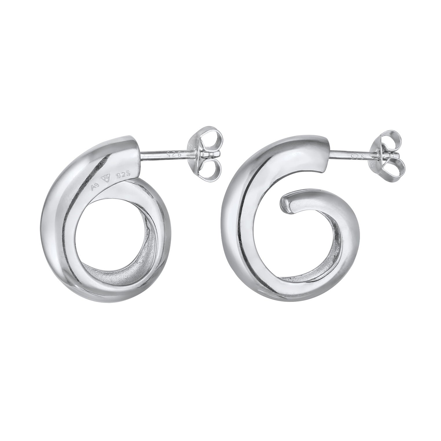 Silber - Elli | Ohrstecker Spirale | 925 Sterling Silber