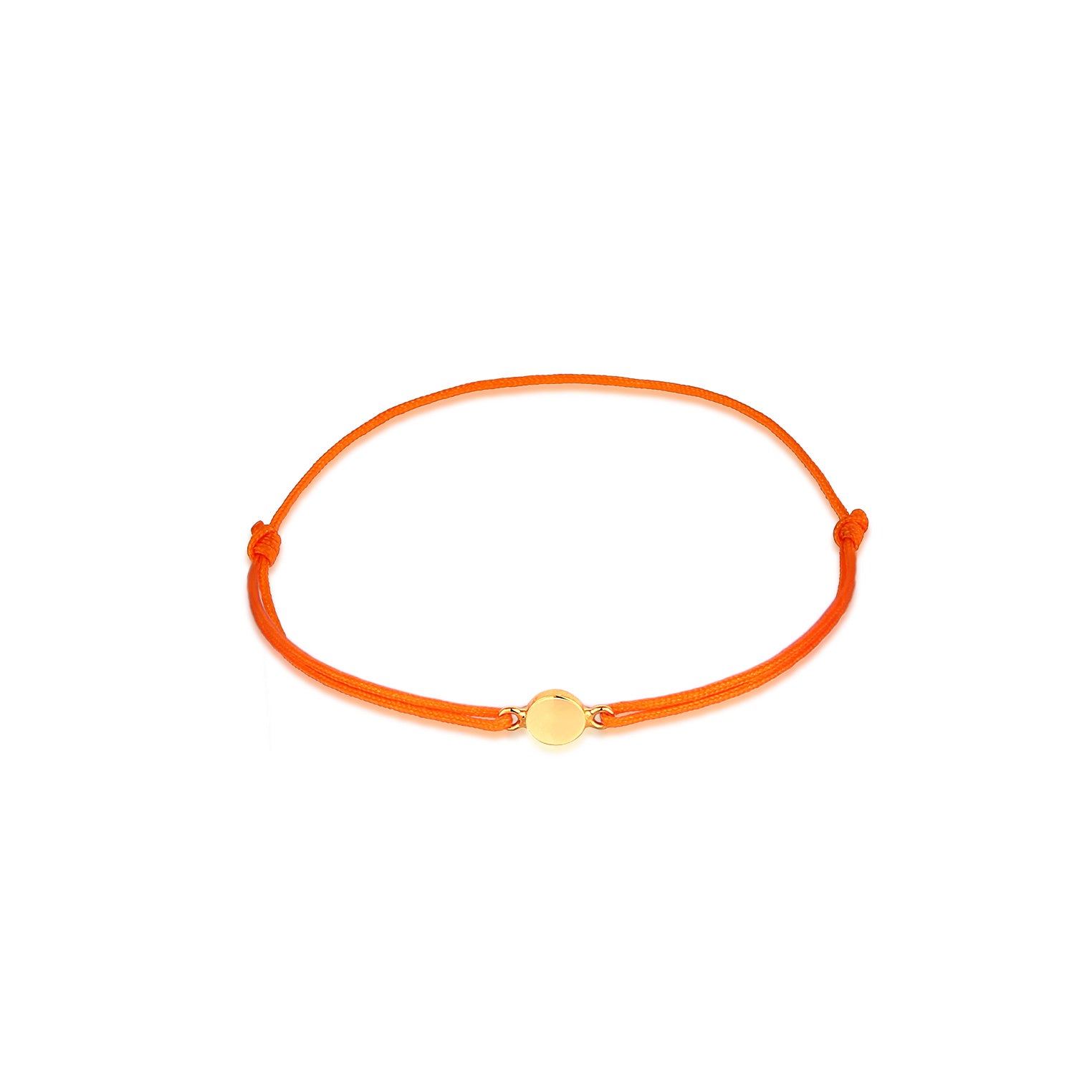 Orange - Elli | Armband Plättchen | Nylon (Orange) | 925 Sterling Silber vergoldet