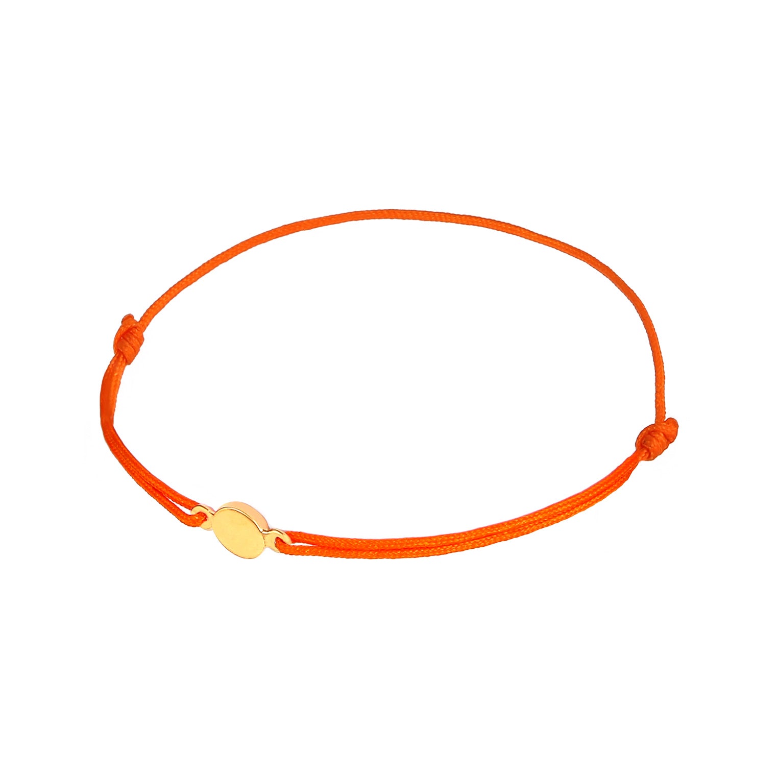 Orange - Elli | Armband Plättchen | Nylon (Orange) | 925 Sterling Silber vergoldet