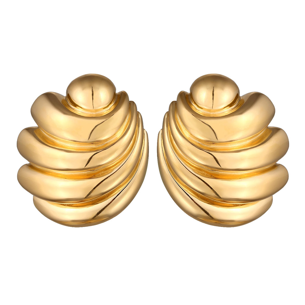 Gold - Elli PREMIUM | Ohrstecker Muschel | 925 Sterling Silber vergoldet