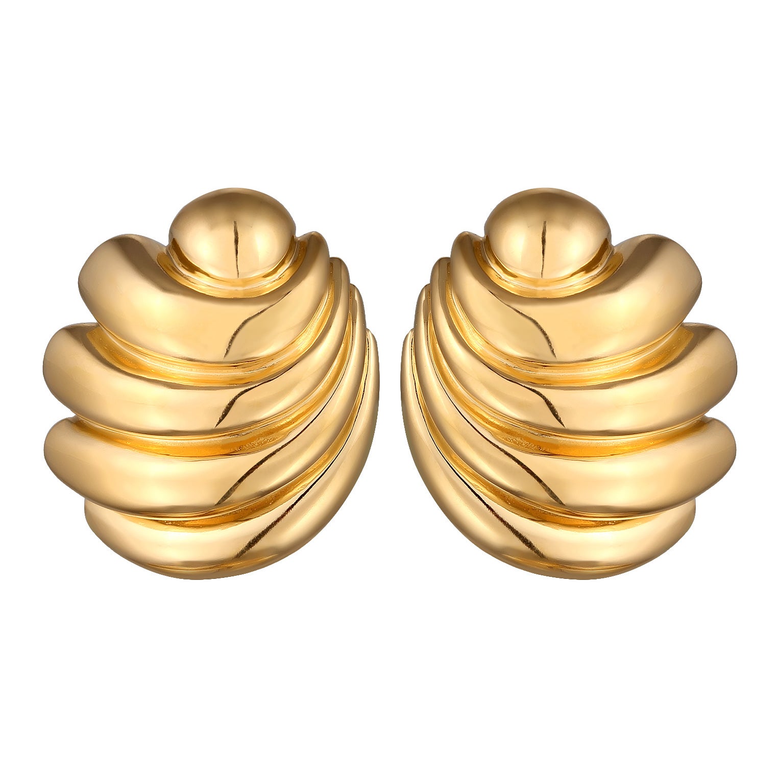 Gold - Elli PREMIUM | Ohrstecker Oval | 925 Sterling Silber vergoldet