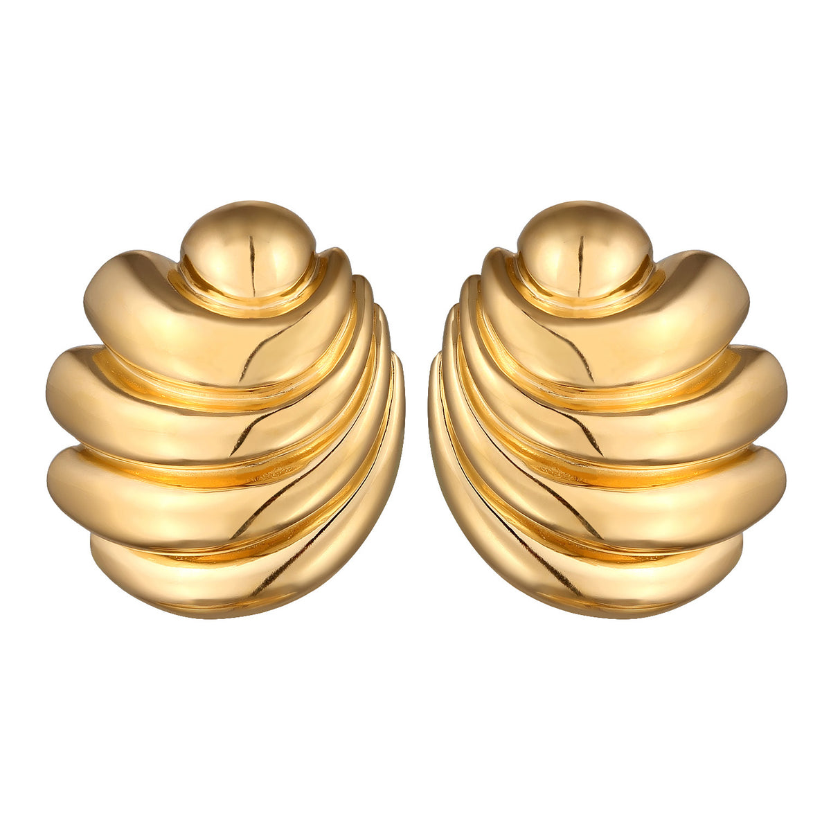 Gold - Elli PREMIUM | Ohrstecker Muschel | 925 Sterling Silber vergoldet