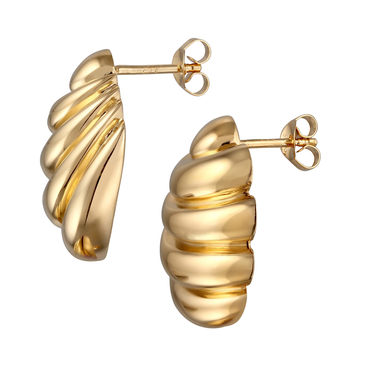 Gold - Elli PREMIUM | Ohrstecker Oval | 925 Sterling Silber vergoldet