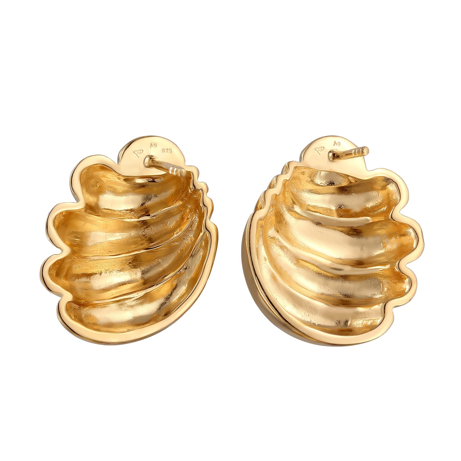 Gold - Elli PREMIUM | Ohrstecker Oval | 925 Sterling Silber vergoldet