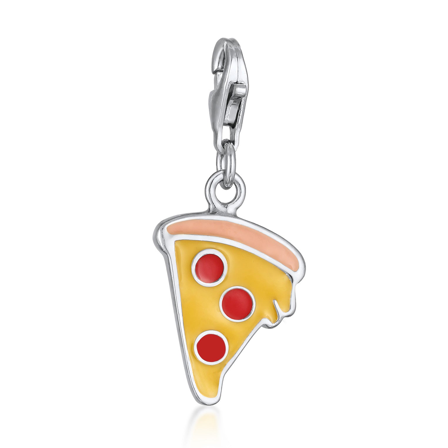 Silber - Elli | Charm Pizza Emoji | Emaille | 925 Sterling Silber