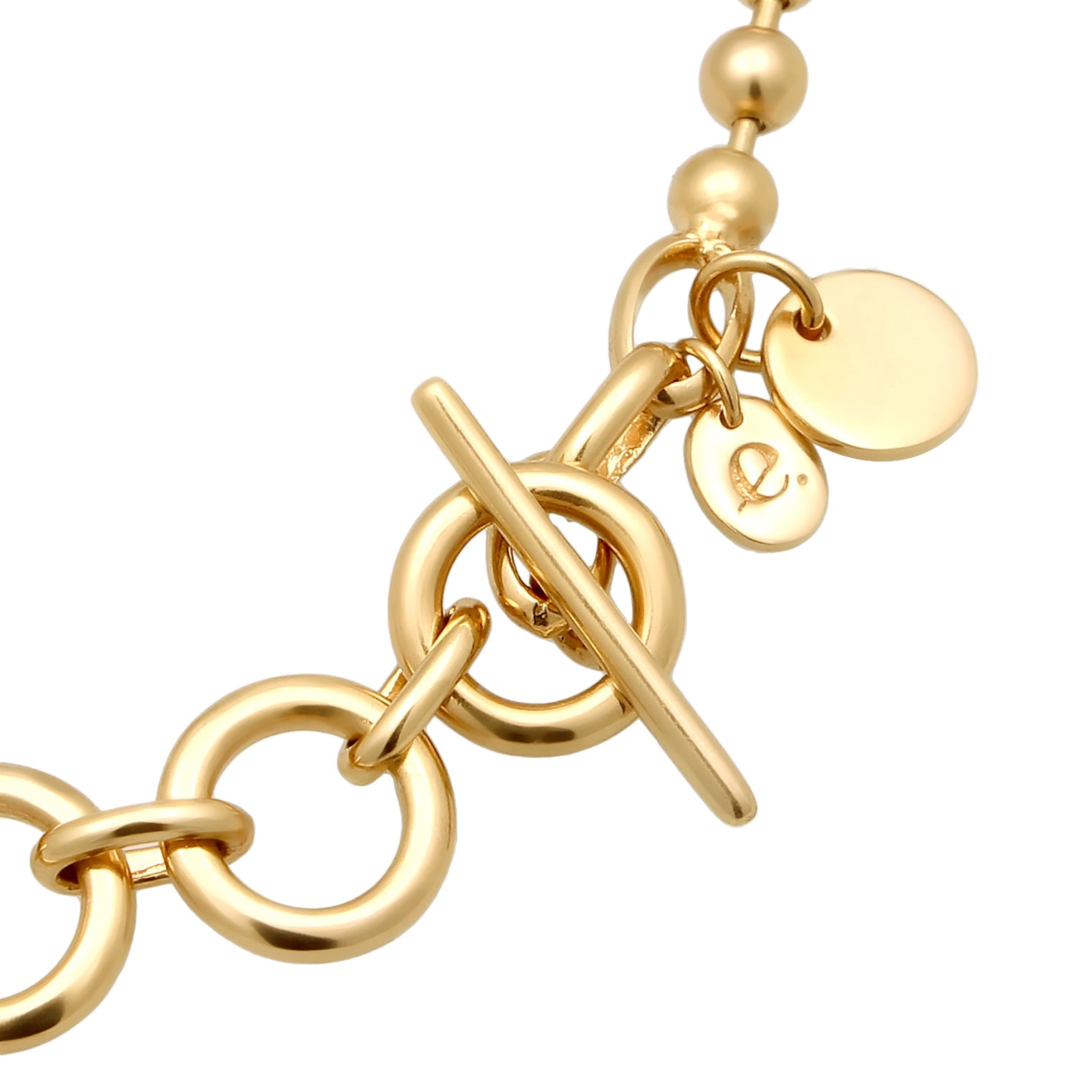 Gold - Elli PREMIUM | Glieder-Armband Kugel | 925 Sterling Silber vergoldet