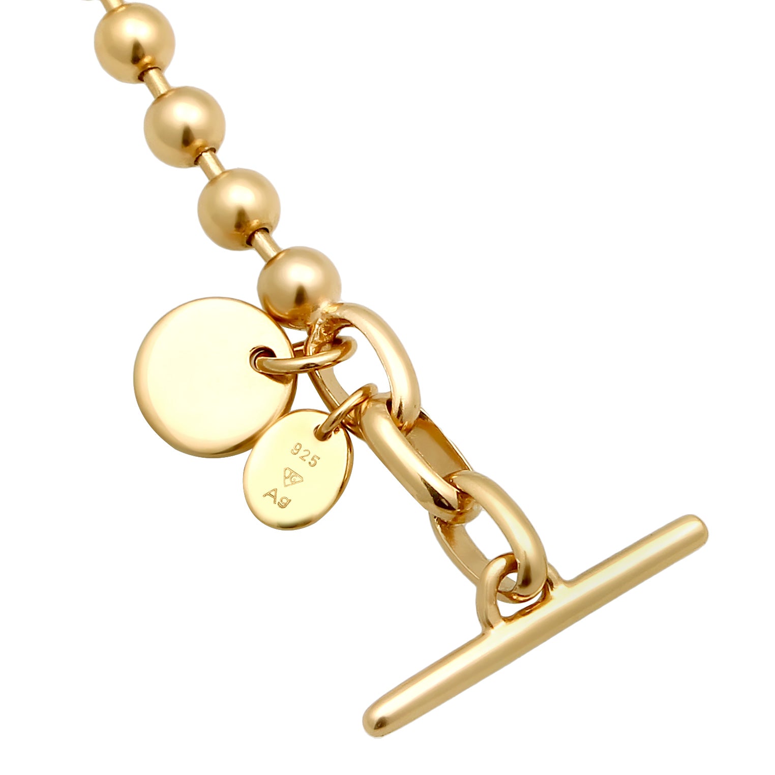 Gold - Elli PREMIUM | Glieder-Armband Kugel | 925 Sterling Silber vergoldet