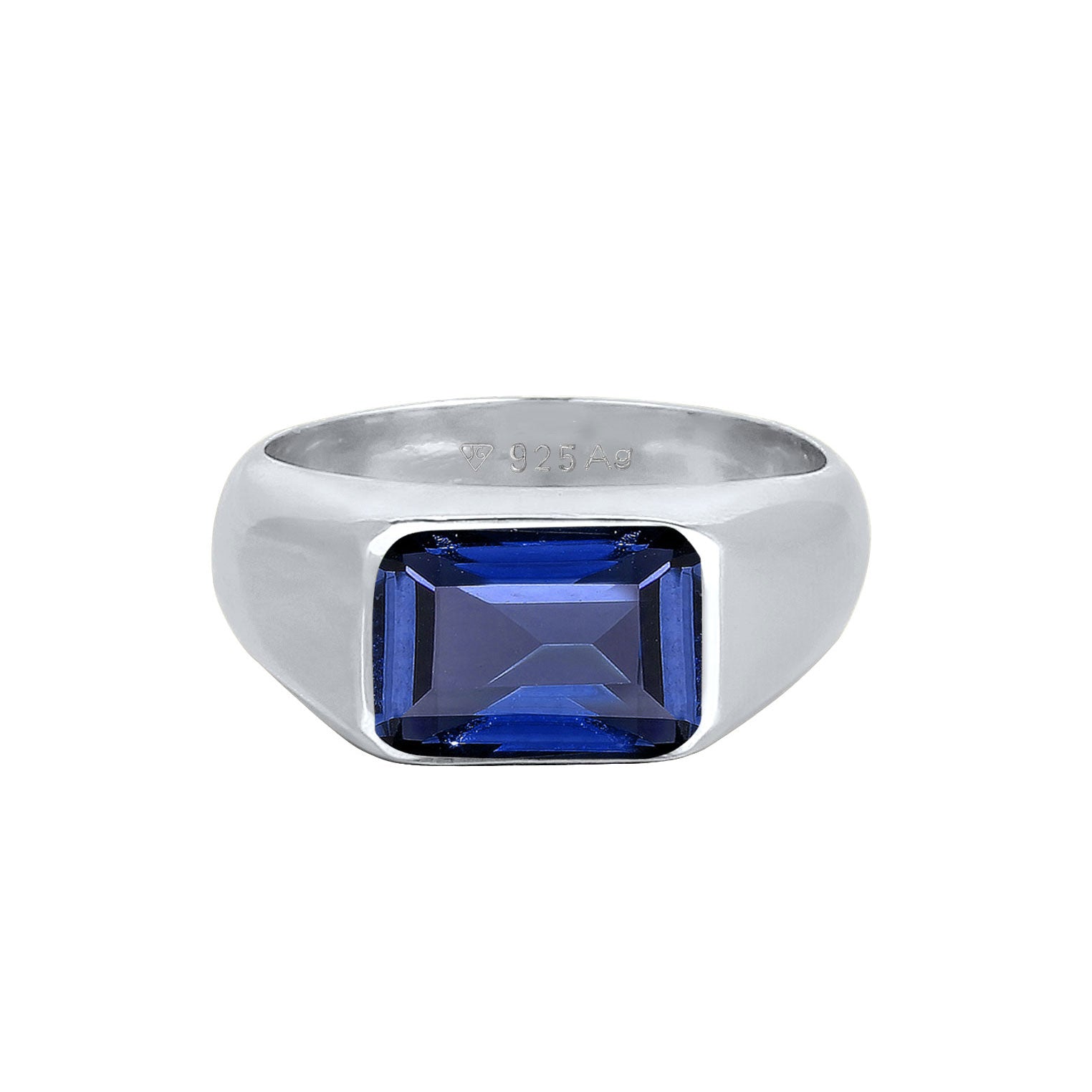 Silber - Elli PREMIUM | Siegelring | Saphir (Blau) | 925 Sterling Silber