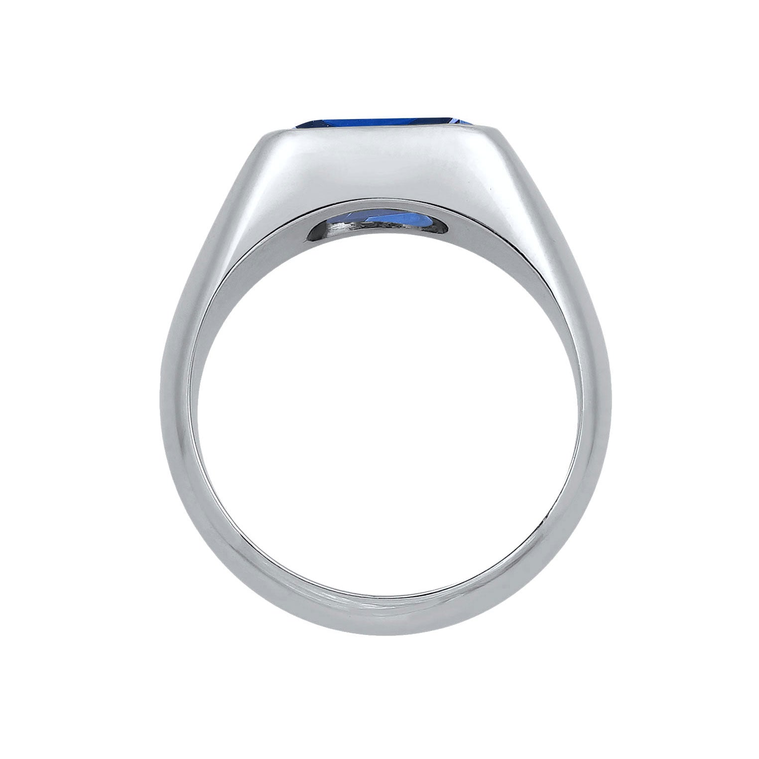 Silber - Elli PREMIUM | Siegelring | Saphir (Blau) | 925 Sterling Silber