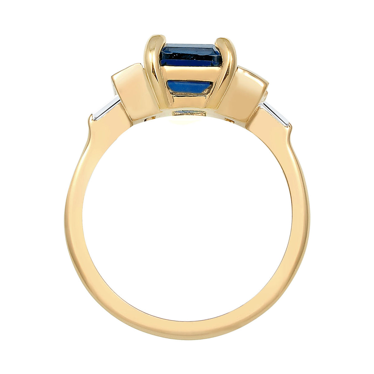 Blau - Elli PREMIUM | Ring | Saphir (Blau) & Topas (Weiß) | 925 Sterling Silber vergoldet