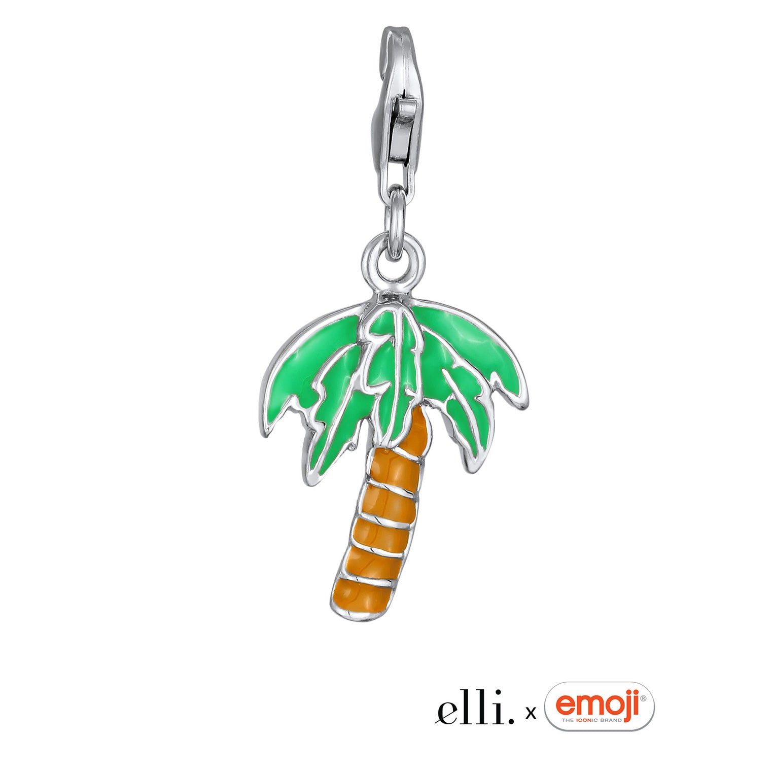 Silber - Elli | Charm Palme | Emaille | 925 Sterling Silber