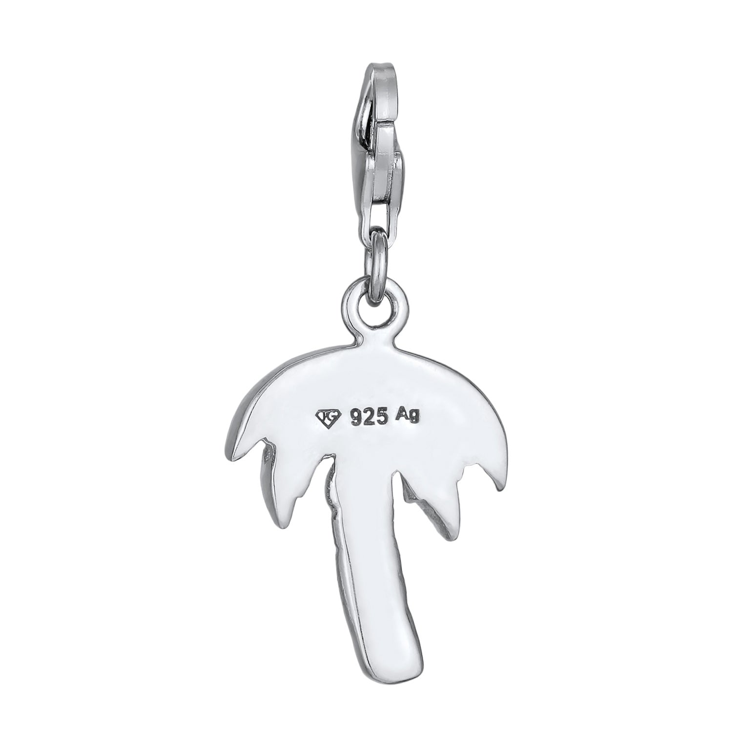 Silber - Elli | Charm Palme Emoji | Emaille | 925 Sterling Silber