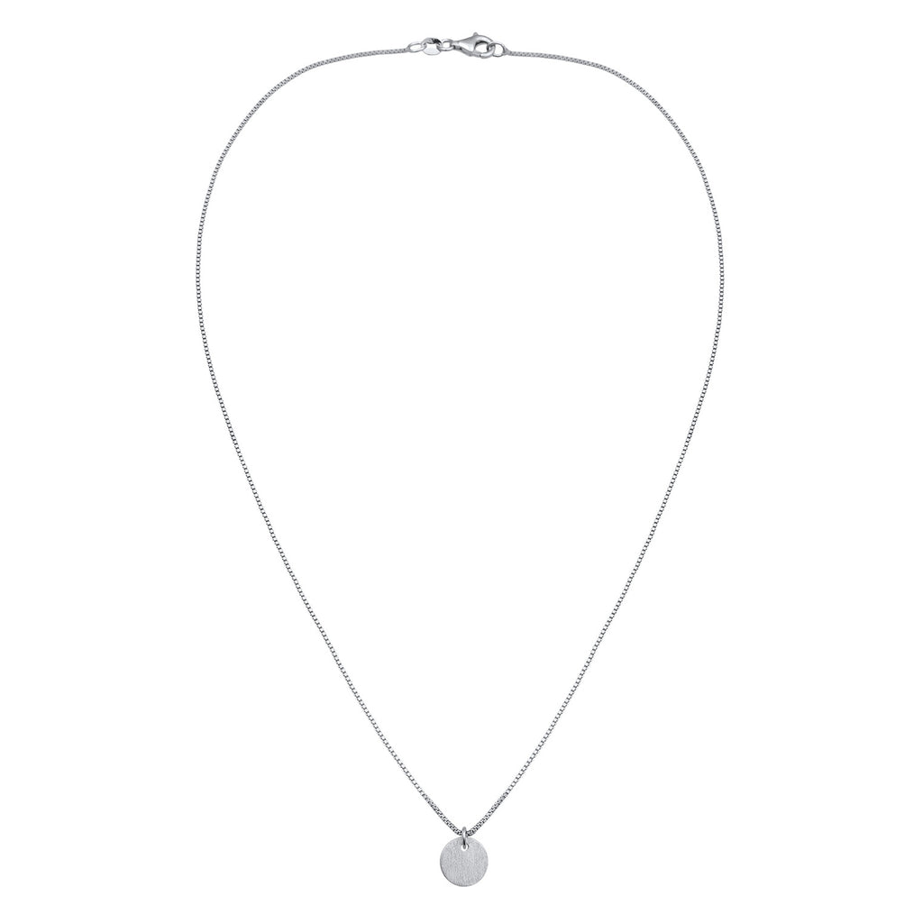 Silber - Elli | Halskette Plättchen Anhänger Matt | 925 Sterling Silber