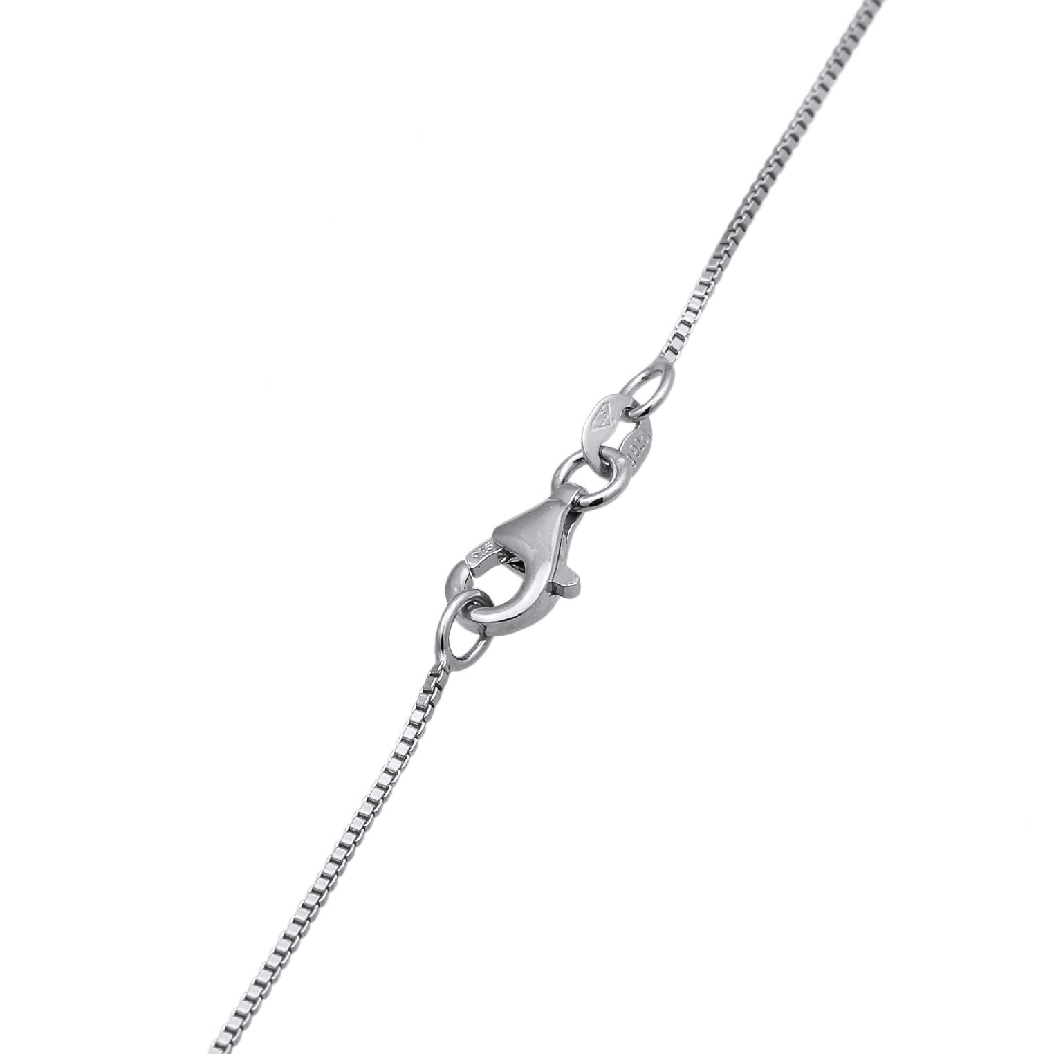 Silber - Elli | Halskette Plättchen Anhänger Matt | 925 Sterling Silber