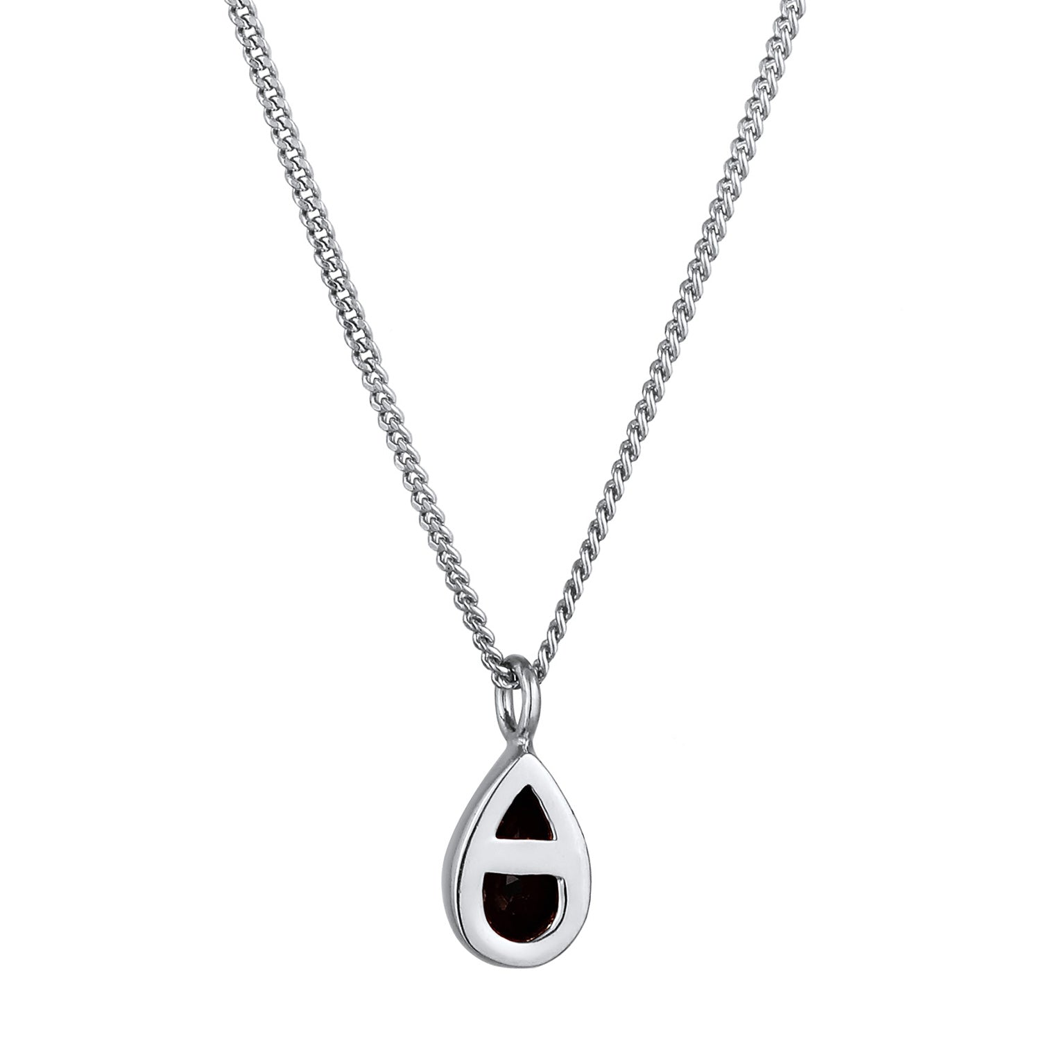 Schwarz - Elli | Halskette Tropfen | Zirkonia (Schwarz) | 925er Sterling Silber