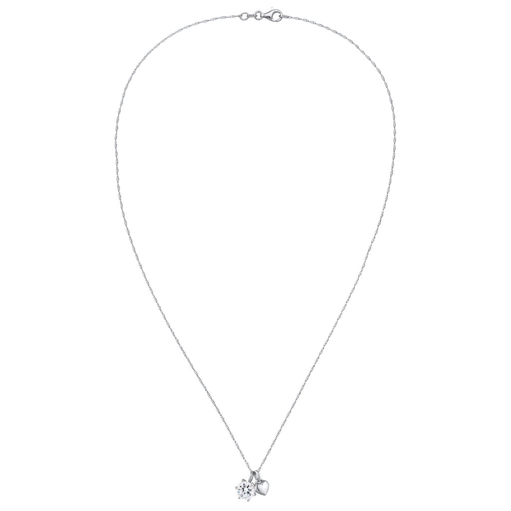Silber - Elli | Halskette Herz | Mit Kristallen von Swarovski® (Weiß) | 925 Sterling Silber