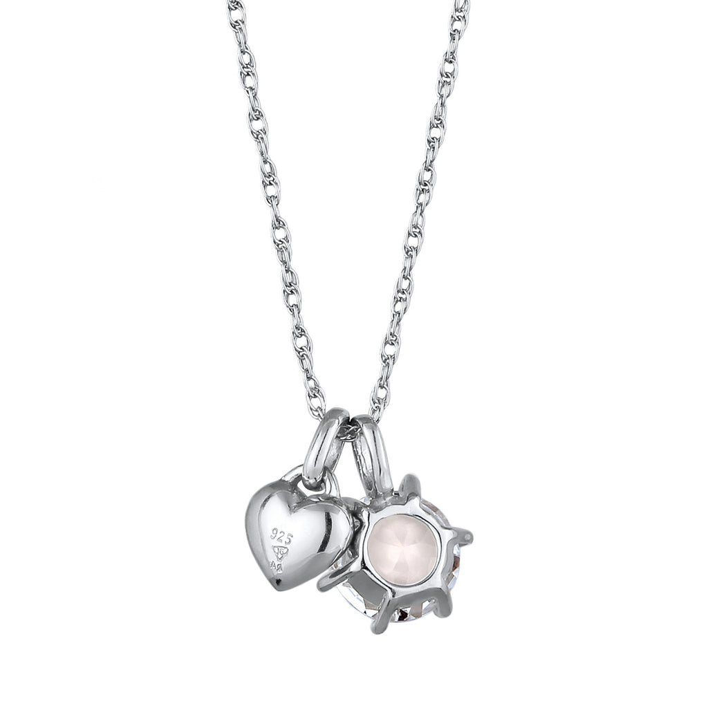 Silber - Elli | Halskette Herz | Mit Kristallen von Swarovski® (Weiß) | 925 Sterling Silber