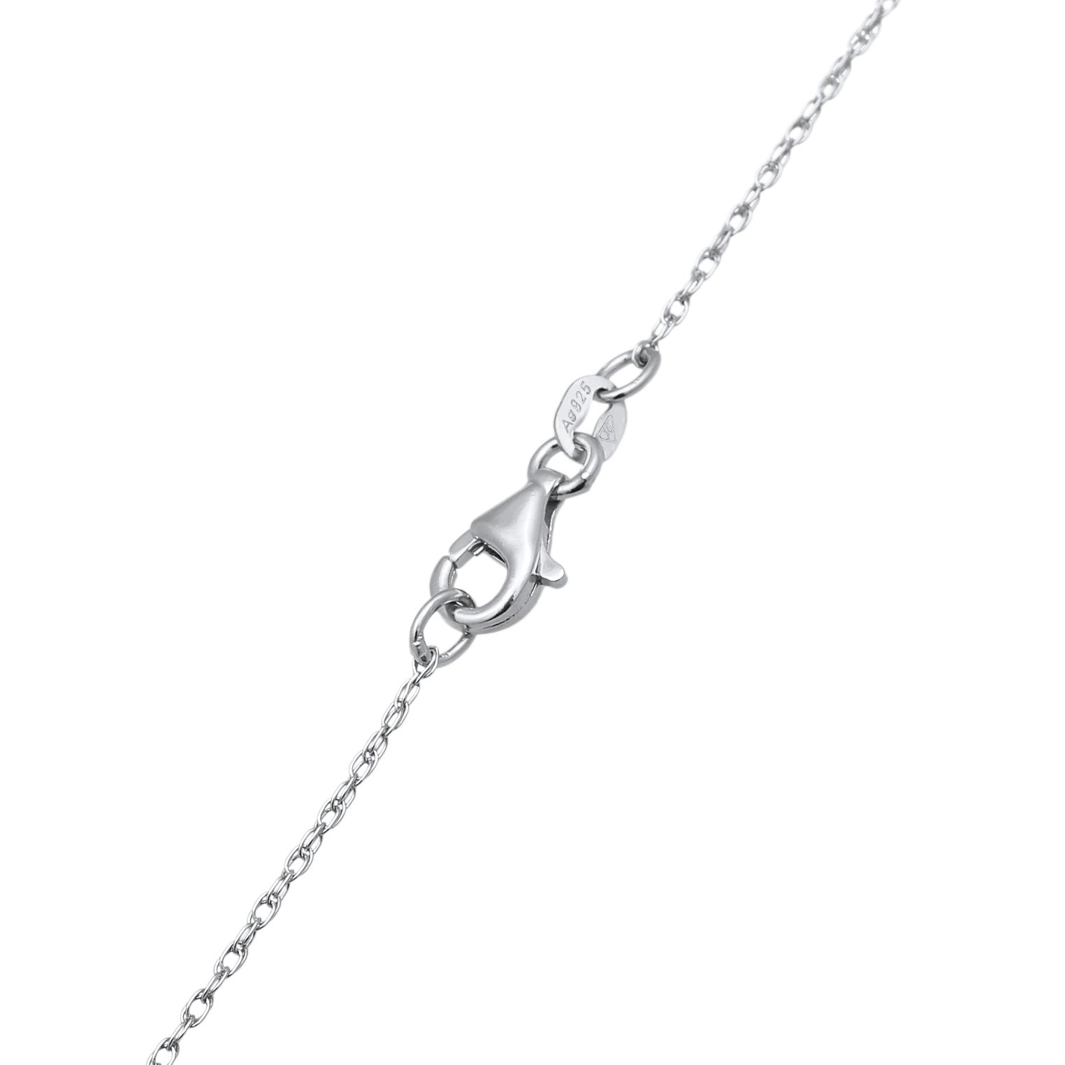 Silber - Elli | Halskette Herz | Kristalle (Weiß) | 925 Sterling Silber