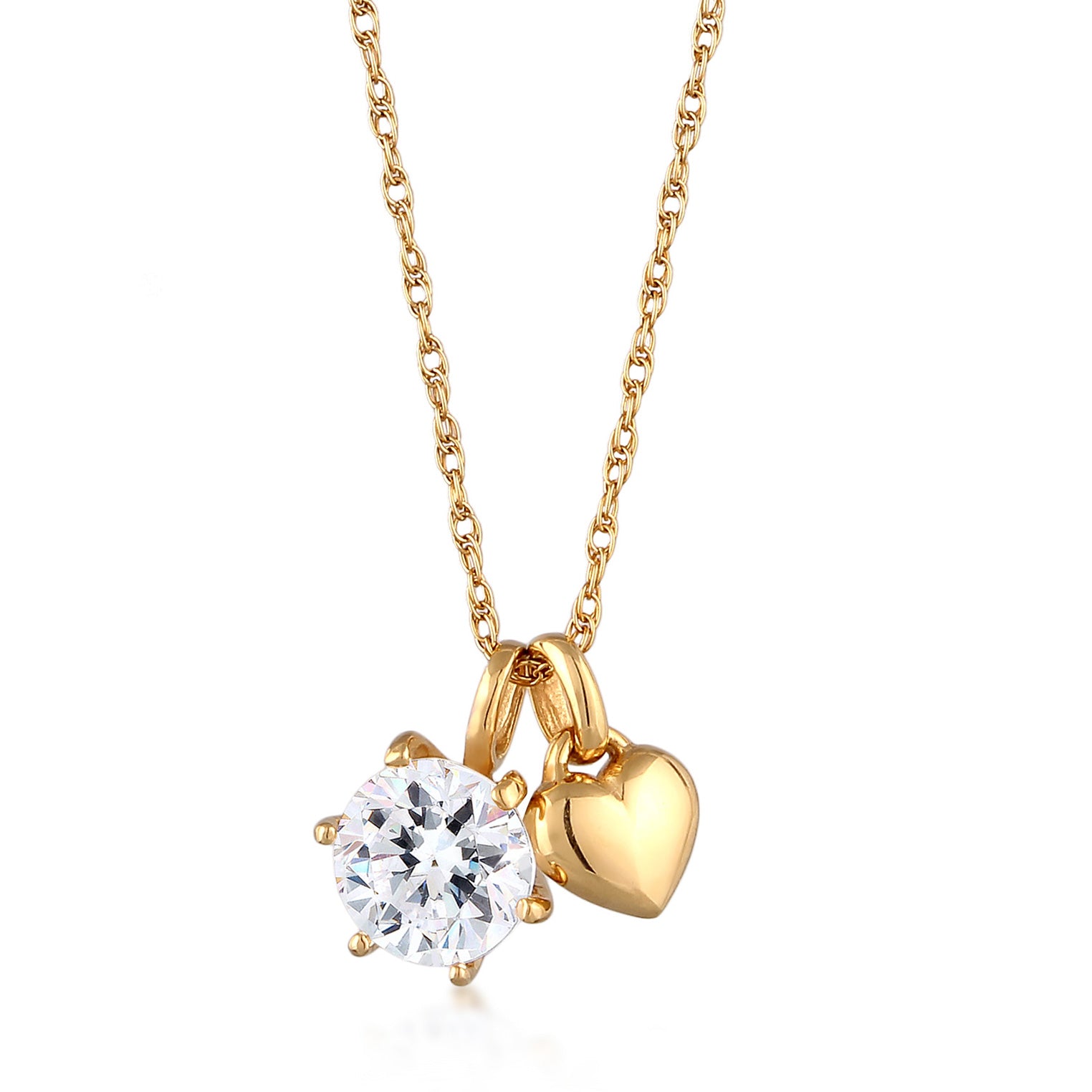 Gold - Elli | Halskette Herz | Mit Kristallen von Swarovski® | 925 Sterling Silber vergoldet