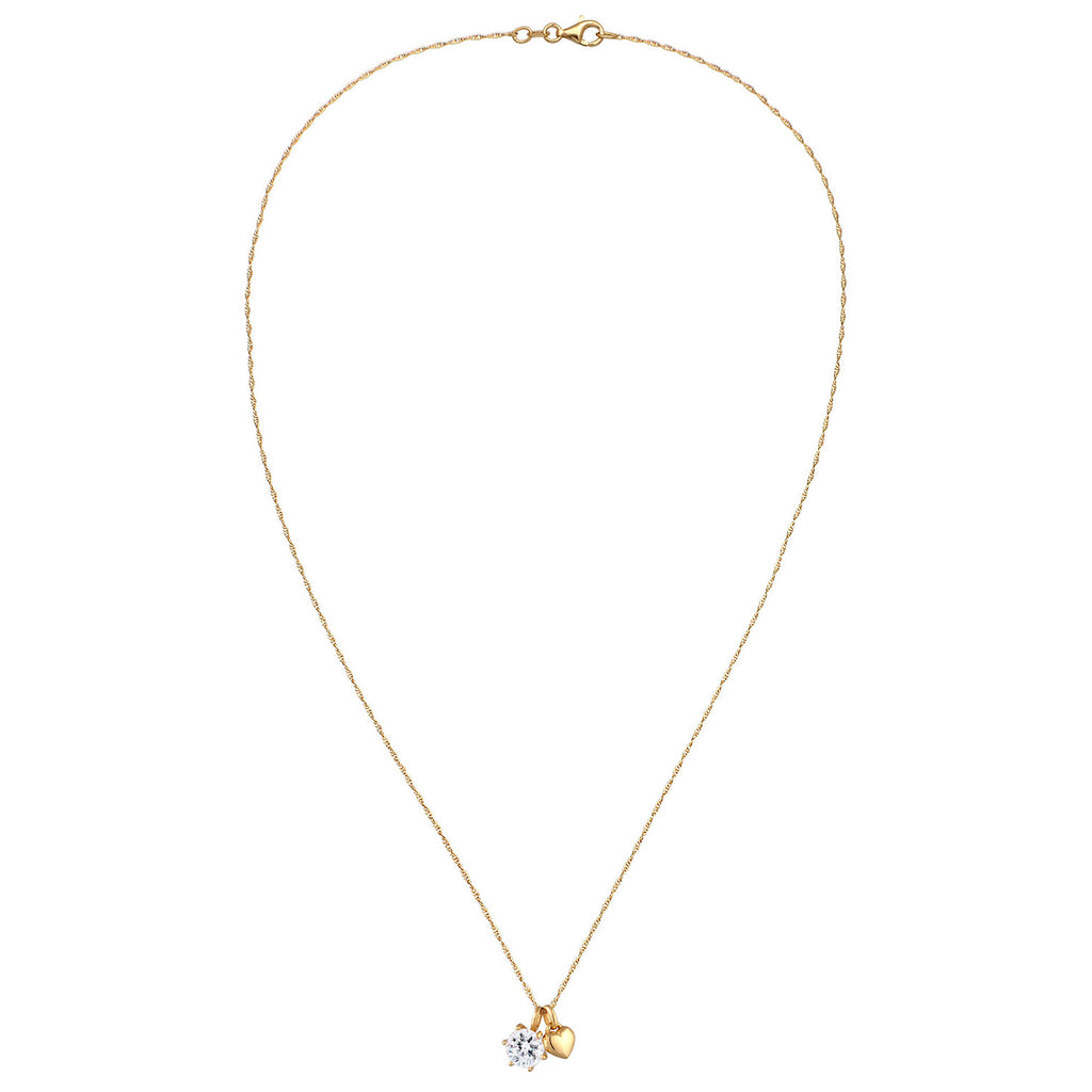 Gold - Elli | Halskette Herz | Mit Kristallen von Swarovski® | 925 Sterling Silber vergoldet