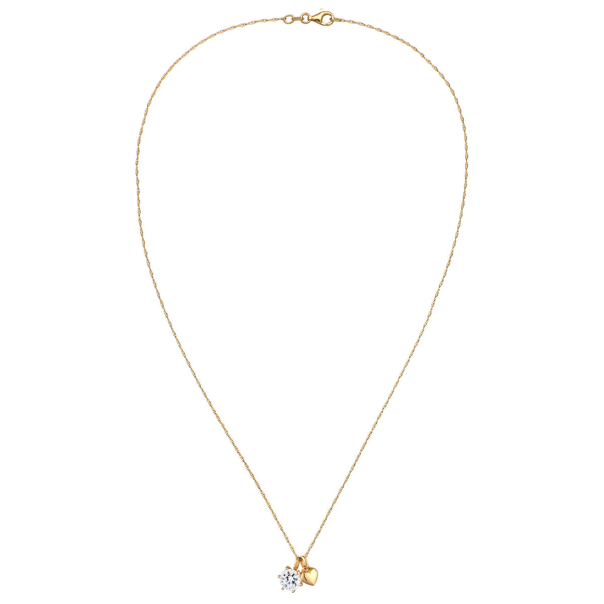 Gold - Elli | Halskette Herz | Mit Kristallen von Swarovski® | 925 Sterling Silber vergoldet