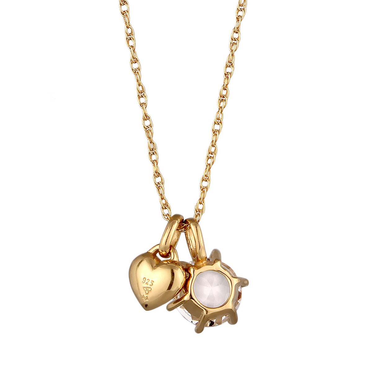 Gold - Elli | Halskette Herz | Mit Kristallen von Swarovski® | 925 Sterling Silber vergoldet