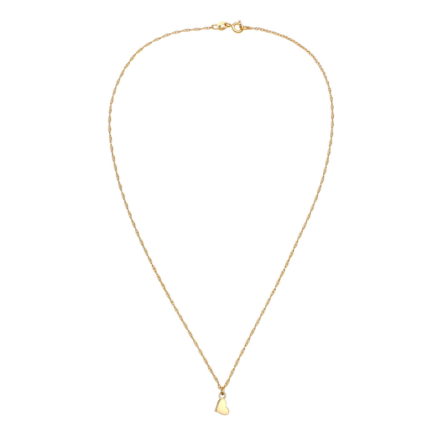 Gold - Elli | Halskette Herz-Anhänger | 925 Sterling Silber Vergoldet