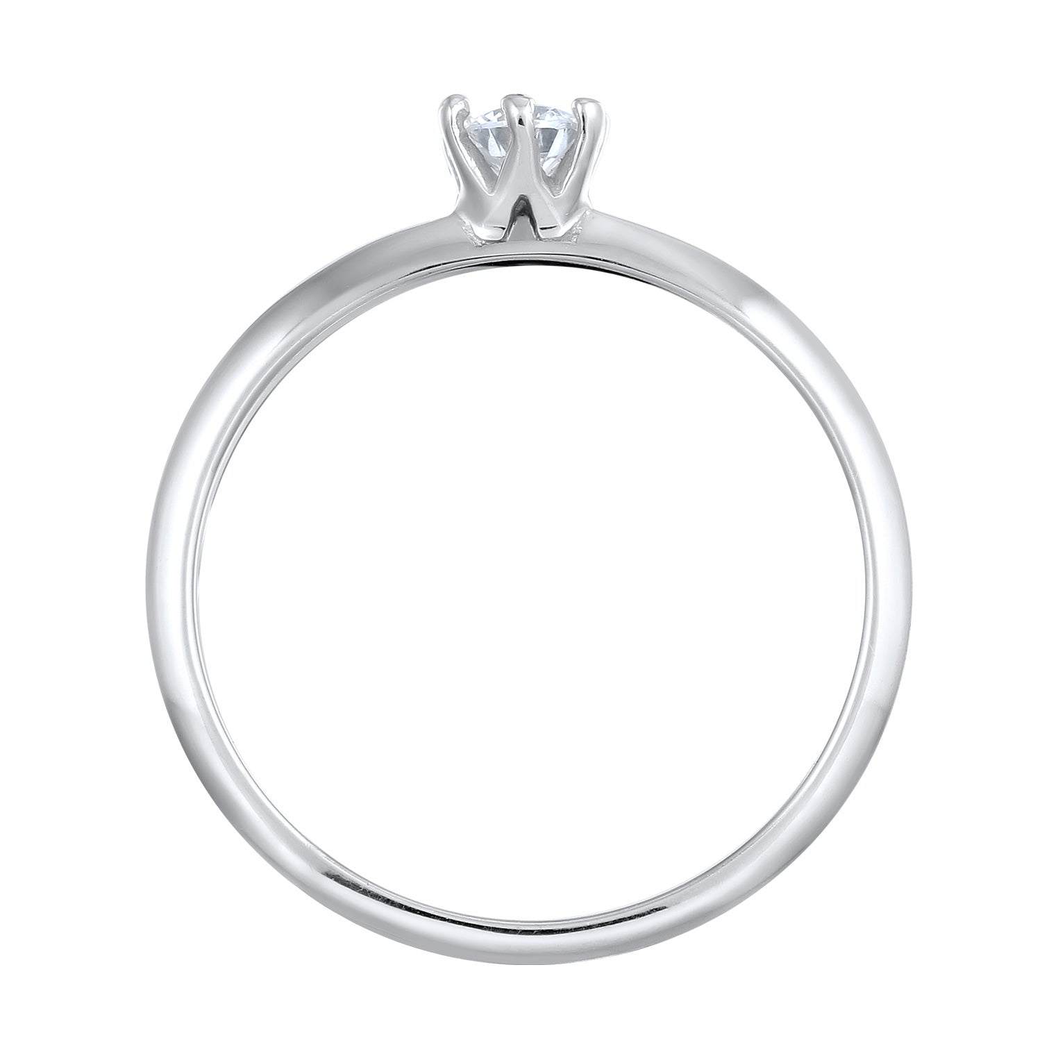 Silber - Elli DIAMONDS | Solitär-Ring | Laborgezüchteter Diamant (Weiß, 0.034 ct) | 925 Sterling Silber