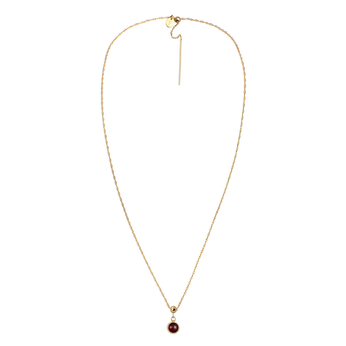 Rot - Elli PREMIUM | Halskette Geburtsstein Januar | Granat (Rot) | 925 Sterling Silber vergoldet