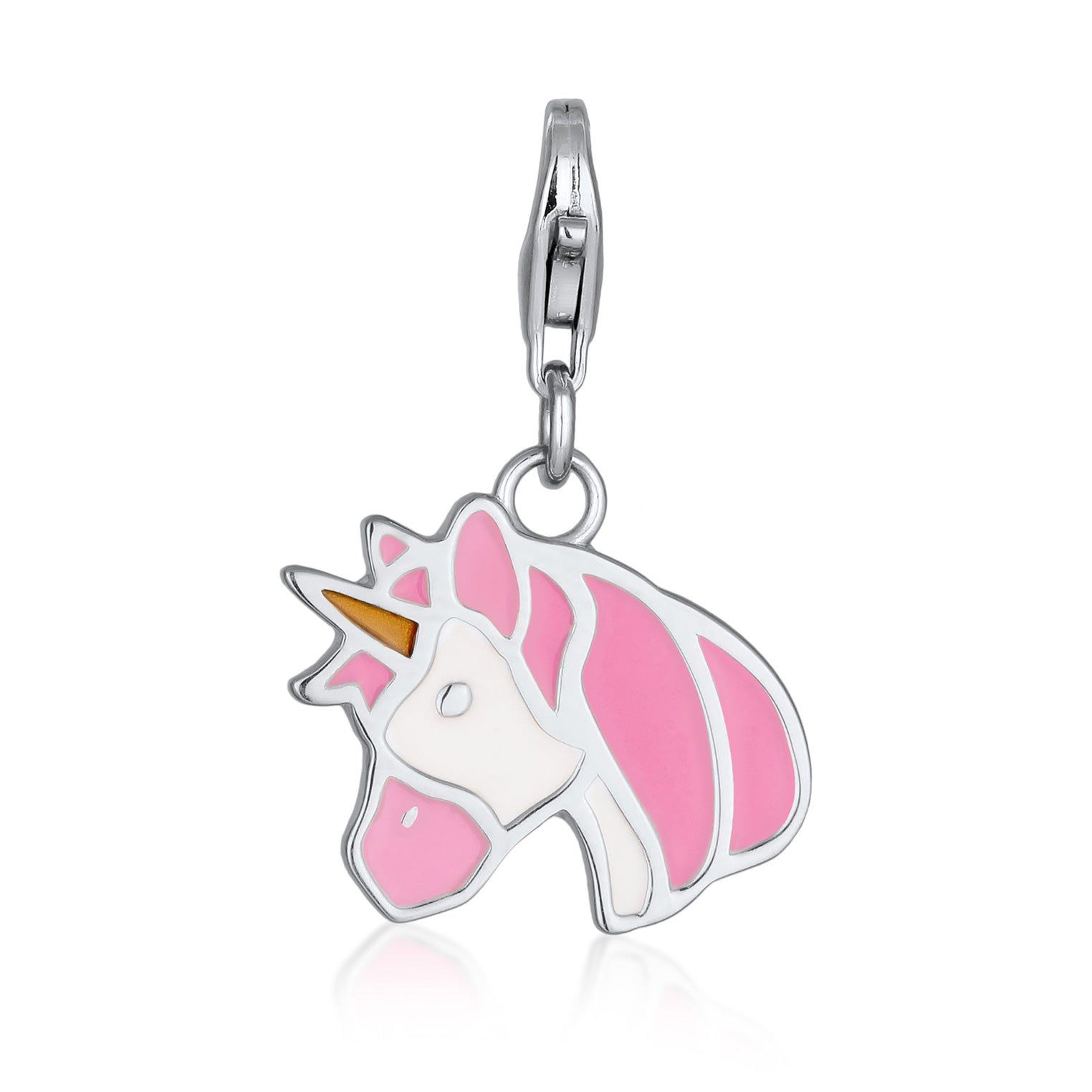 Silber - Elli | Charm Einhorn | Emaille (Bunt) | 925 Sterling Silber