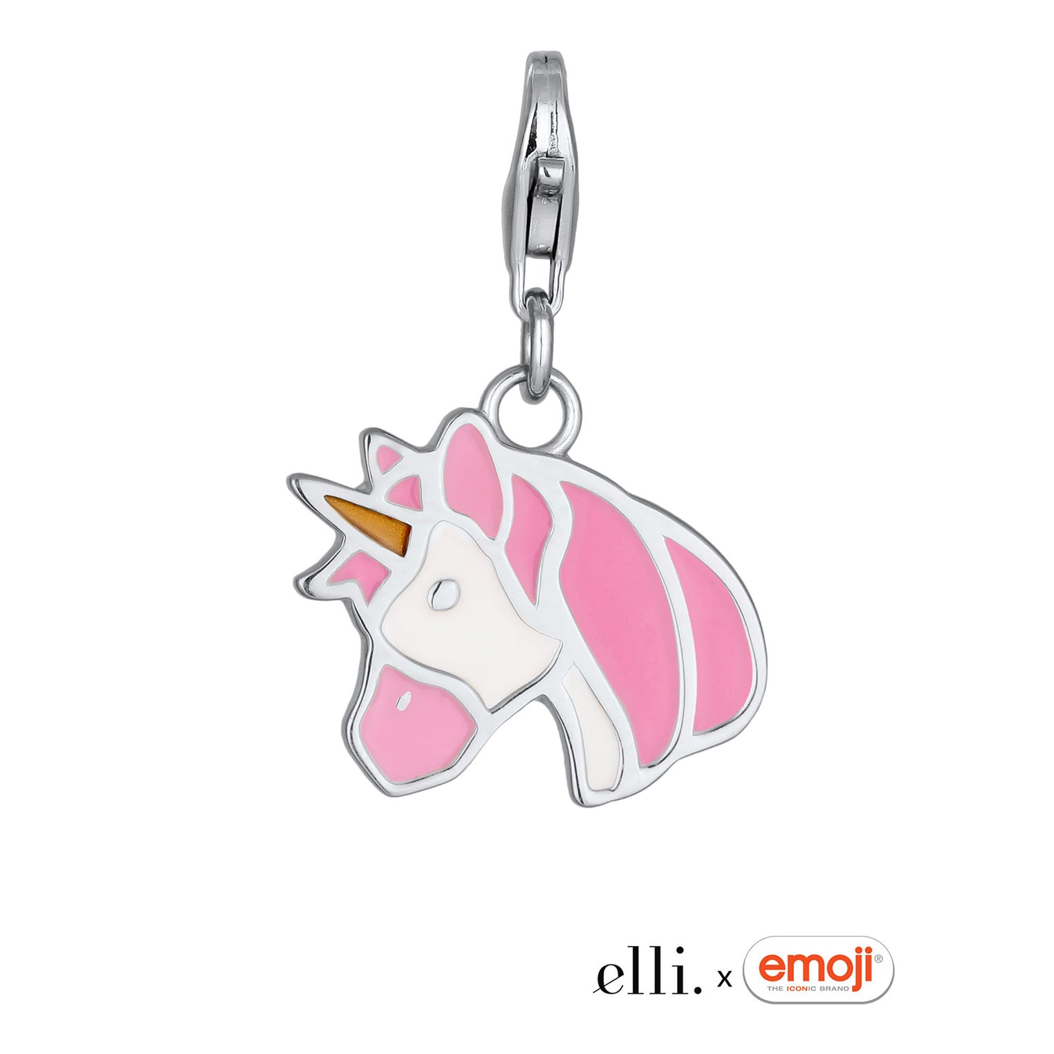 Silber - Elli | Charm Einhorn | Emaille (Bunt) | 925 Sterling Silber