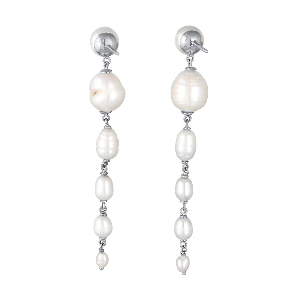 Ohrstecker Kette | Süßwasserzuchtperlen