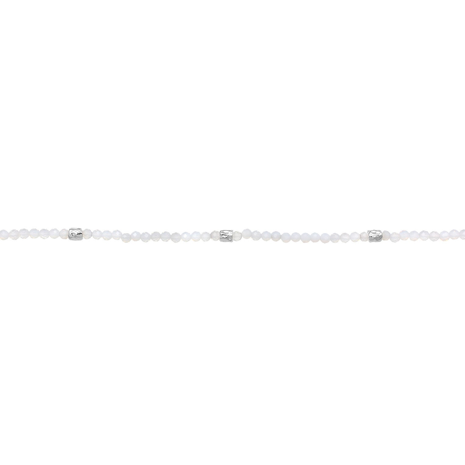 Silber - Elli PREMIUM | Halskette Perlen | Mondstein (Weiß) | 925 Sterling Silber